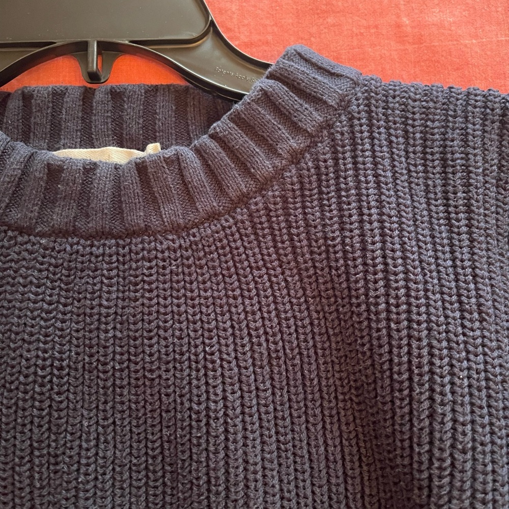Entireworld Oversize Navy Blue Shaker Sweater XL 100% Cotton Type A Version 11 - Picture 6 of 8